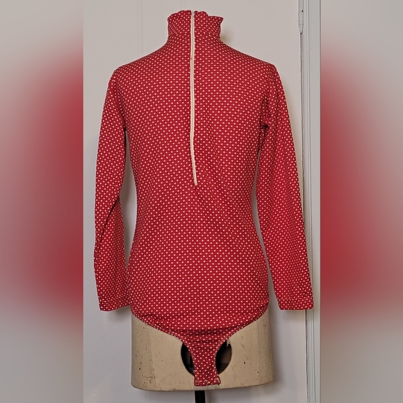 Red and white vintage polka dot bodysuit. - Picture 3 of 6